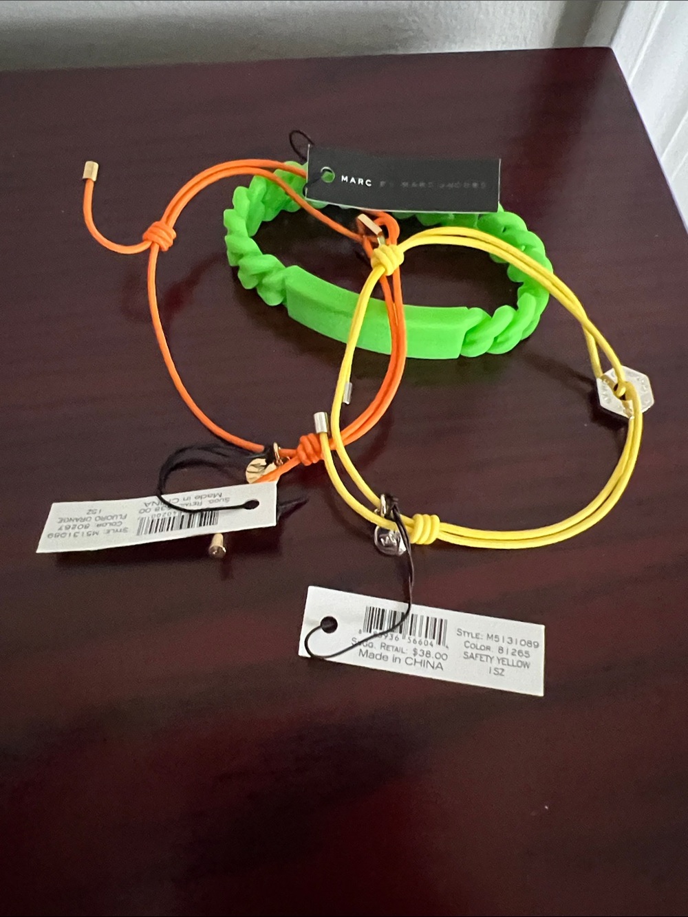 Marc By Marc Jacobs Bracelet Trio - Yellow, Green & Orange